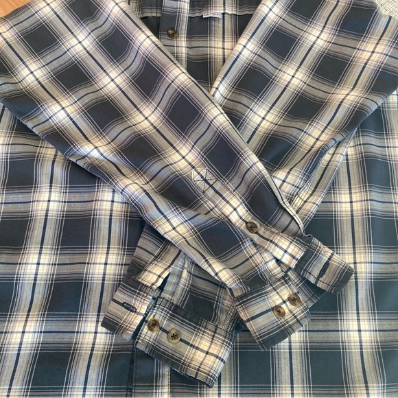 Carhartt Large Force Relaxed Fit Gray Plaid Button Up Outdoors Long Sleeve Logo - Picture 10 of 11